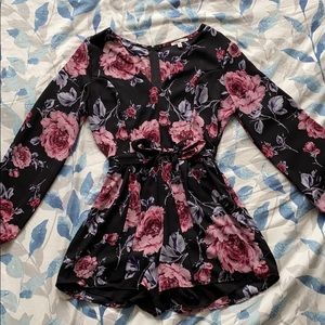 Charlotte Russe Floral Print Romper